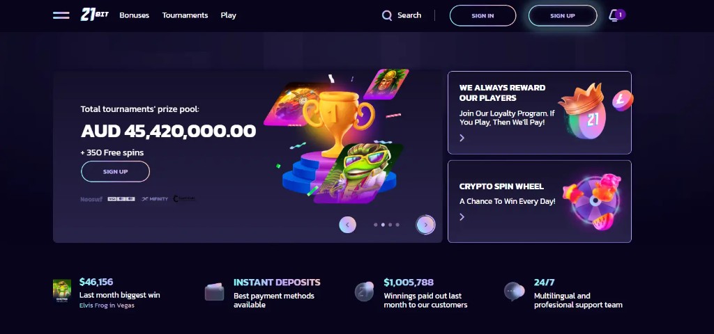 21BIT Casino – Tournaments prize pool